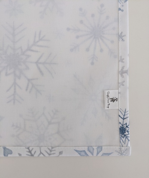 Blue and Grey Snowflake Christmas Tea Towel